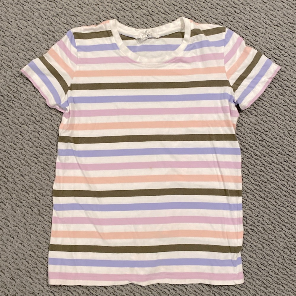 Workshop Republic Clothing pastel stripe t-shirt